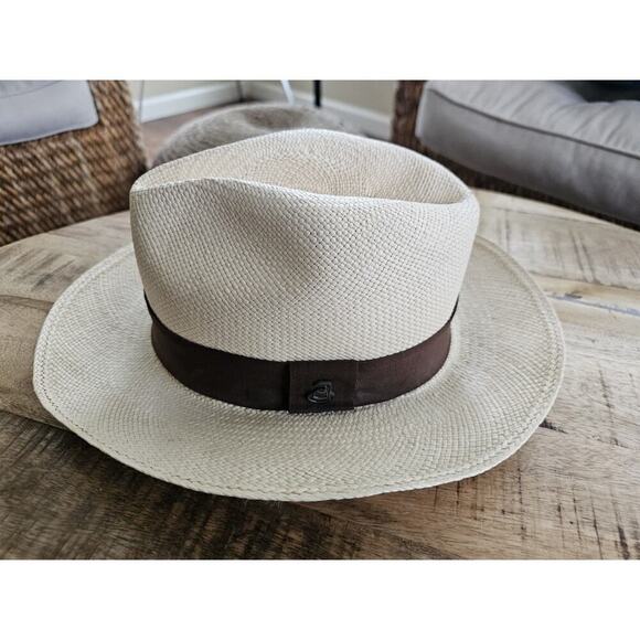 ECUA-ANDINO Genuine Handmade 100% Carludovica Palmata Panama Hat M Fedora Beach - Picture 2 of 7